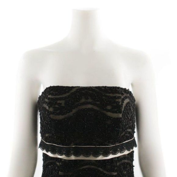 JOHN MEDEIROS Black Strapless Evening Formal Gown Size 8 - Picture 4 of 6